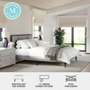 image:imageMartha Stewart Jett Platform Bed with Headboard Fabric Upholstered Inset Headboard and Base Solid Wood Frame No Box Spring Needed King Dark BrownBeigeGray FabricBrown Gray Frame