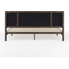 image:imageMartha Stewart Jett Platform Bed with Headboard Fabric Upholstered Inset Headboard and Base Solid Wood Frame No Box Spring Needed King Dark BrownBeigeGray FabricBrown Gray Frame