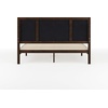 image:imageMartha Stewart Jett Platform Bed with Headboard Fabric Upholstered Inset Headboard and Base Solid Wood Frame No Box Spring Needed King Dark BrownBeigeBeige FabricDark Brown Frame