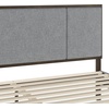 image:imageMartha Stewart Jett Platform Bed with Headboard Fabric Upholstered Inset Headboard and Base Solid Wood Frame No Box Spring Needed King Dark BrownBeigeGray FabricBrown Gray Frame