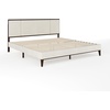 image:imageMartha Stewart Jett Platform Bed with Headboard Fabric Upholstered Inset Headboard and Base Solid Wood Frame No Box Spring Needed King Dark BrownBeigeBeige FabricDark Brown Frame