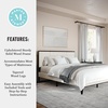 image:imageMartha Stewart Jett Platform Bed with Headboard Fabric Upholstered Inset Headboard and Base Solid Wood Frame No Box Spring Needed King Dark BrownBeigeBeige FabricDark Brown Frame