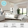 image:imageMartha Stewart Jett Platform Bed with Headboard Fabric Upholstered Inset Headboard and Base Solid Wood Frame No Box Spring Needed King Dark BrownBeigeBeige FabricDark Brown Frame