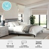 image:imageMartha Stewart Jett Platform Bed with Headboard Fabric Upholstered Inset Headboard and Base Solid Wood Frame No Box Spring Needed King Dark BrownBeigeGray FabricBrown Gray Frame