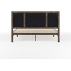 image:imageMartha Stewart Jett Platform Bed with Headboard Fabric Upholstered Inset Headboard and Base Solid Wood Frame No Box Spring Needed King Dark BrownBeigeGray FabricBrown Gray Frame
