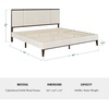 image:imageMartha Stewart Jett Platform Bed with Headboard Fabric Upholstered Inset Headboard and Base Solid Wood Frame No Box Spring Needed King Dark BrownBeigeBeige FabricDark Brown Frame