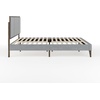 image:imageMartha Stewart Jett Platform Bed with Headboard Fabric Upholstered Inset Headboard and Base Solid Wood Frame No Box Spring Needed King Dark BrownBeigeGray FabricBrown Gray Frame