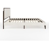 image:imageMartha Stewart Jett Platform Bed with Headboard Fabric Upholstered Inset Headboard and Base Solid Wood Frame No Box Spring Needed King Dark BrownBeigeBeige FabricDark Brown Frame