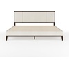image:imageMartha Stewart Jett Platform Bed with Headboard Fabric Upholstered Inset Headboard and Base Solid Wood Frame No Box Spring Needed King Dark BrownBeigeBeige FabricDark Brown Frame