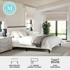 image:imageMartha Stewart Jett Platform Bed with Headboard Fabric Upholstered Inset Headboard and Base Solid Wood Frame No Box Spring Needed King Dark BrownBeigeBeige FabricDark Brown Frame