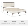 image:imageMartha Stewart Jett Platform Bed with Headboard Fabric Upholstered Inset Headboard and Base Solid Wood Frame No Box Spring Needed King Dark BrownBeigeBeige FabricDark Brown Frame