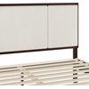 image:imageMartha Stewart Jett Platform Bed with Headboard Fabric Upholstered Inset Headboard and Base Solid Wood Frame No Box Spring Needed King Dark BrownBeigeBeige FabricDark Brown Frame