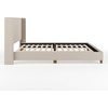 image:imageMartha Stewart Kay Low Profile Platform Bed with Wingback Headboard Channel Stitched Faux Linen Upholstery No Box Spring Needed Queen BeigeBeige FabricWalnut Legs