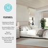 image:imageMartha Stewart Kay Low Profile Platform Bed with Wingback Headboard Channel Stitched Faux Linen Upholstery No Box Spring Needed Queen BeigeBeige FabricWalnut Legs