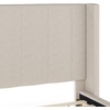 image:imageMartha Stewart Kay Low Profile Platform Bed with Wingback Headboard Channel Stitched Faux Linen Upholstery No Box Spring Needed Queen BeigeBeige FabricWalnut Legs