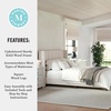 image:imageMartha Stewart Kay Low Profile Platform Bed with Wingback Headboard Channel Stitched Faux Linen Upholstery No Box Spring Needed Queen BeigeBeige FabricWalnut Legs