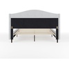 image:imageMartha Stewart Kay Low Profile Platform Bed with Wingback Headboard Channel Stitched Faux Linen Upholstery No Box Spring Needed Queen BeigeGray FabricBlack Legs