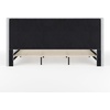 image:imageMartha Stewart Kay Low Profile Platform Bed with Wingback Headboard Channel Stitched Faux Linen Upholstery No Box Spring Needed Queen BeigeGray FabricBlack Legs