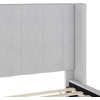image:imageMartha Stewart Kay Low Profile Platform Bed with Wingback Headboard Channel Stitched Faux Linen Upholstery No Box Spring Needed Queen BeigeGray FabricBlack Legs