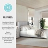 image:imageMartha Stewart Kay Low Profile Platform Bed with Wingback Headboard Channel Stitched Faux Linen Upholstery No Box Spring Needed Queen BeigeGray FabricBlack Legs