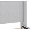 image:imageMartha Stewart Kay Low Profile Platform Bed with Wingback Headboard Channel Stitched Faux Linen Upholstery No Box Spring Needed Queen BeigeGray FabricBlack Legs
