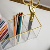 image:imageMartha Stewart Kerry Plastic 4 Compartment Pen Holder Office Desktop Organizer with Gold Trim
