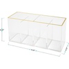image:imageMartha Stewart Kerry Plastic 4 Compartment Pen Holder Office Desktop Organizer with Gold Trim