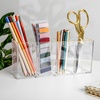 image:imageMartha Stewart Kerry Plastic 4 Compartment Pen Holder Office Desktop Organizer with Gold Trim