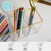 image:imageMartha Stewart Kerry Plastic 4 Compartment Pen Holder Office Desktop Organizer with Gold Trim