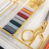 image:imageMartha Stewart Kerry Plastic Stackable Office Desk Drawer Organizers 3 x 3 12 Pack with Gold Trim12 x 3