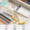 image:imageMartha Stewart Kerry Plastic Stackable Office Desk Drawer Organizers 3 x 3 12 Pack with Gold Trim12 x 6