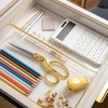 image:imageMartha Stewart Kerry Plastic Stackable Office Desk Drawer Organizers 3 x 3 12 Pack with Gold Trim12 x 6