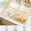 image:imageMartha Stewart Kerry Plastic Stackable Office Desk Drawer Organizers 3 x 3 12 Pack with Gold Trim3 x 3