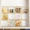 image:imageMartha Stewart Kerry Plastic Stackable Office Desk Drawer Organizers 3 x 3 12 Pack with Gold Trim3 x 3