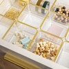 image:imageMartha Stewart Kerry Plastic Stackable Office Desk Drawer Organizers 3 x 3 12 Pack with Gold Trim3 x 3