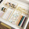 image:imageMartha Stewart Kerry Plastic Stackable Office Desk Drawer Organizers 3 x 3 12 Pack with Gold Trim6 x 3