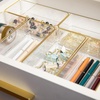 image:imageMartha Stewart Kerry Plastic Stackable Office Desk Drawer Organizers 3 x 3 12 Pack with Gold Trim6 x 3
