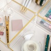 image:imageMartha Stewart Kerry Plastic Stackable Office Desk Drawer Organizers 3 x 3 12 Pack with Gold Trim6 x 6
