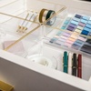 image:imageMartha Stewart Kerry Plastic Stackable Office Desk Drawer Organizers 3 x 3 12 Pack with Gold Trim6 x 6