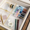 image:imageMartha Stewart Kerry Plastic Stackable Office Desk Drawer Organizers 3 x 3 12 Pack with Gold Trim6 x 6