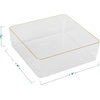 image:imageMartha Stewart Kerry Plastic Stackable Office Desk Drawer Organizers 3 x 3 12 Pack with Gold Trim6 x 6