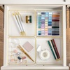 image:imageMartha Stewart Kerry Plastic Stackable Office Desk Drawer Organizers 3 x 3 12 Pack with Gold Trim6 x 6