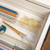 image:imageMartha Stewart Kerry Plastic Stackable Office Desk Drawer Organizers 3 x 3 12 Pack with Gold Trim9 x 3