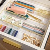 image:imageMartha Stewart Kerry Plastic Stackable Office Desk Drawer Organizers 3 x 3 12 Pack with Gold Trim9 x 3