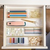 image:imageMartha Stewart Kerry Plastic Stackable Office Desk Drawer Organizers 3 x 3 12 Pack with Gold Trim9 x 3