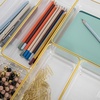 image:imageMartha Stewart Kerry Plastic Stackable Office Desk Drawer Organizers Set of 8 with Gold TrimSet of 8