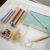 image:imageMartha Stewart Kerry Plastic Stackable Office Desk Drawer Organizers Set of 8 with Gold TrimSet of 8