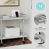 image:imageMartha Stewart Liam 2Tier Mobile Office Storage and Printer Cart in Gray with Brushed Nickel FrameGrayBrushed Nickel Frame