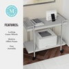 image:imageMartha Stewart Liam 2Tier Mobile Office Storage and Printer Cart in Gray with Brushed Nickel FrameGrayBrushed Nickel Frame