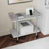 image:imageMartha Stewart Liam 2Tier Mobile Office Storage and Printer Cart in Gray with Brushed Nickel FrameGrayBrushed Nickel Frame